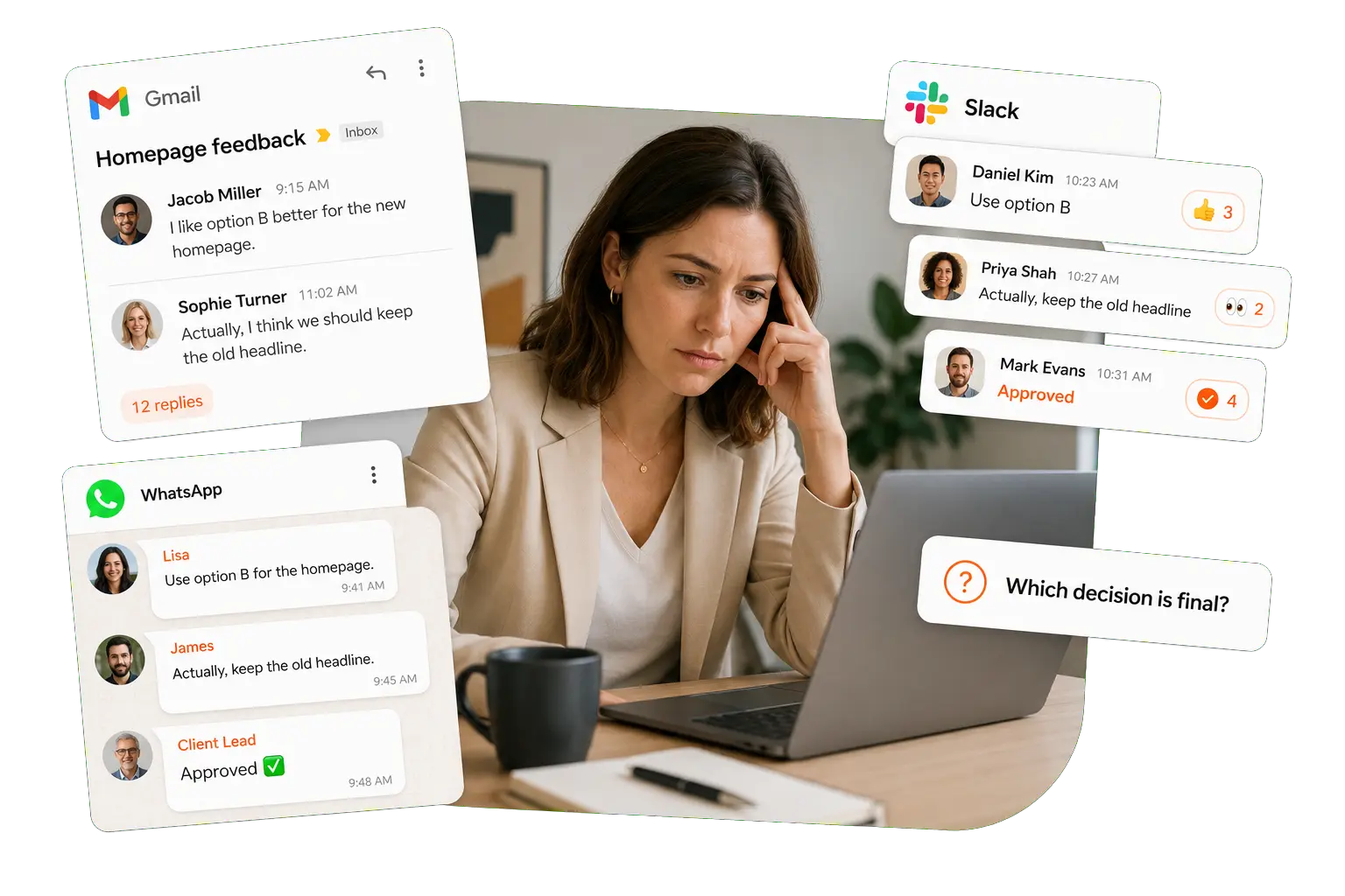Scattered client threads